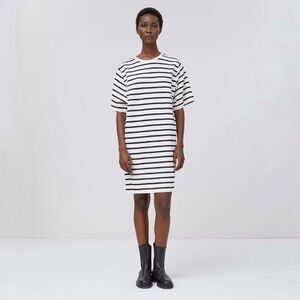 Closed Striped Double Face Jersey Dress in Black White Size Small